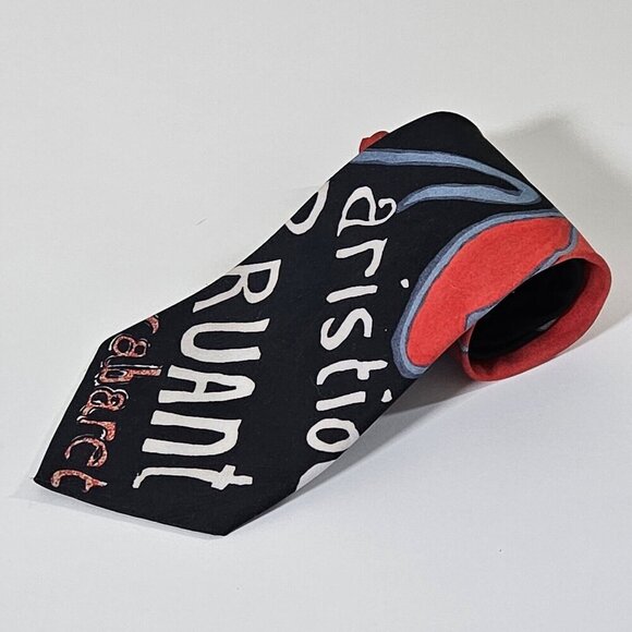 Ralph Marlin Tie Vintage Art To Wear Toulouse-Lautrec USA W3.75 L57.5  Boho - Picture 1 of 15